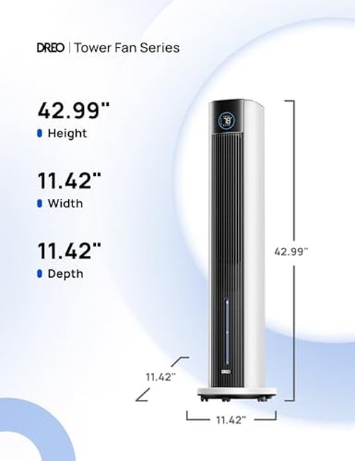 DREO Evaporative Air Swamp Cooler, 43" Cooling Fans that Blow Cold Air 2025 Upgraded, 85° Oscillating Floor Fan for Bedroom, Easy Cleaning, APP Control, Ice Packs, 4 Speeds & 4 Modes, 12H Timer, White
