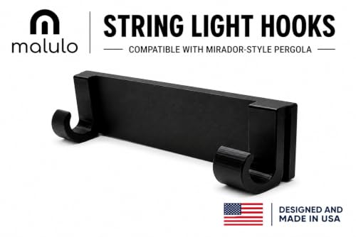 Mirador-Compatible Pergola String Light Clips - Black, 15 Pack - No-Drill, No Adhesive