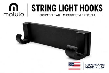 Mirador-Compatible Pergola String Light Clips - Black, 15 Pack - No-Drill, No Adhesive