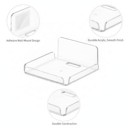 Clear Acrylic Wall Shelf - 6 x 4 Inches, Floating Wall Organizer