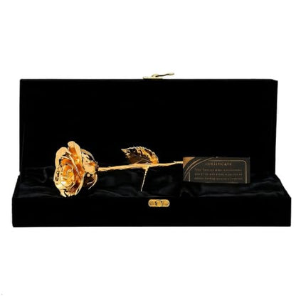 Eternal Rose 24K Gold-Dipped Real Rose - 11 Inch Preserved Flower Gift - Gold Variation
