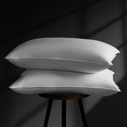 Queen Size Medium Firm Goose Down Pillows Set of 2 - Hotel Collection Bed Pillows
