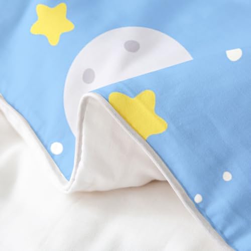 Manfei Cute Cartoon Moon Star Cloud Cotton Duvet Cover Set Queen Size - Star 04