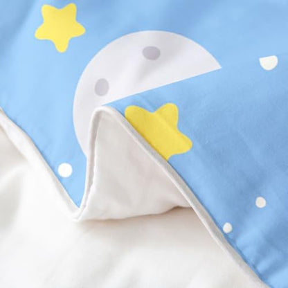 Manfei Cute Cartoon Moon Star Cloud Cotton Duvet Cover Set Queen Size - Star 04