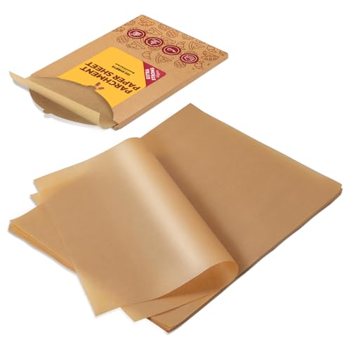 Katbite 120Pcs 8x12 inches Parchment Paper Sheets, Heavy Duty Unbleached Baking Paper, Pre-cut Parchment Paper for Baking, Air Fryer, Grilling, Steaming