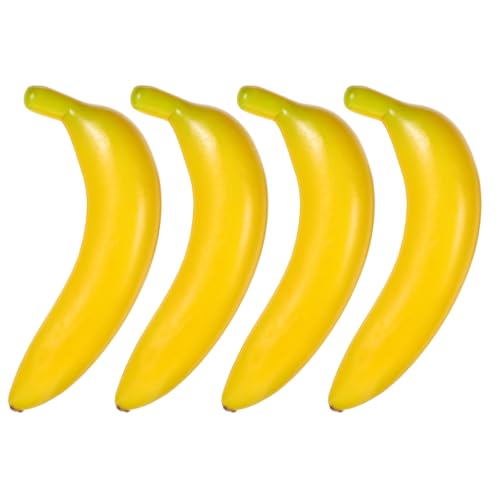 Artificial Banana Foam Decoration 4 Pack - Realistic Faux Fruit for Home & Photography
