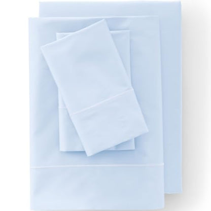King Size Supima Cotton Sateen Fitted Bed Sheet - Clearlake Blue, 400 Thread Count