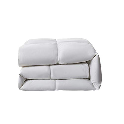 Serta Goose Feather Down Fiber Cotton Comforter King Size - 100% Cotton Duvet Insert - Hotel Luxury Hypoallergenic Bedding Comforter All Season Medium Warmth 106 x 90 Inch White