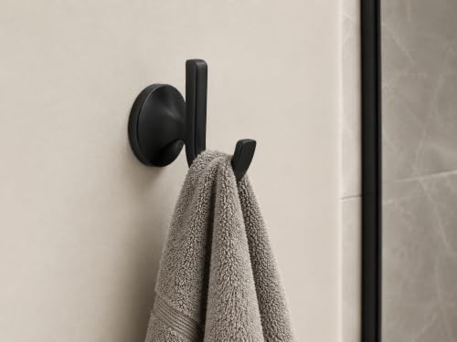 Modern Wall Mount Robe Hook Matte Black - Bathroom Towel Hook with Hardware