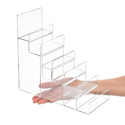 6-Tier Acrylic Wallet Display Stand Clear Organizer for Purses & Accessories