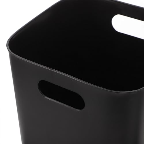 Large 13 Gallon Black Plastic Trash Can Without Lid for Bedroom Kitchen Office