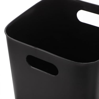 Large 13 Gallon Black Plastic Trash Can Without Lid for Bedroom Kitchen Office