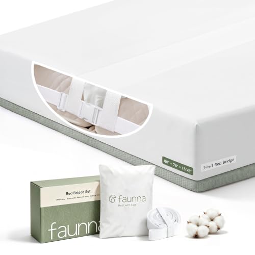 3-in-1 Twin to King Bed Gap Filler with Cotton Fitted Sheet