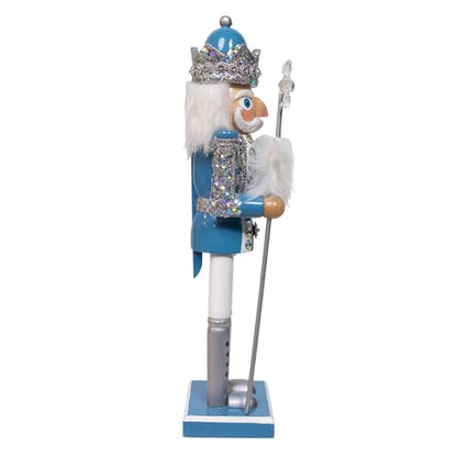 Decorative Blue & Platinum Nutcracker - 15 Inch Holiday Centerpiece
