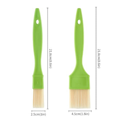 3-Piece Pastry & Basting Brush Set for Baking, Grilling, Cooking