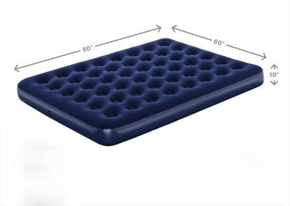 Queen Inflatable Air Bed with Pump - 10 Inch Thick, Portable Camping Mattress