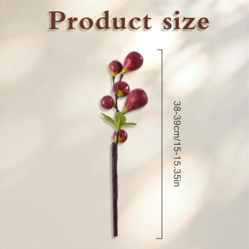 Artificial Fig Branches Set - Realistic Green, Pink, Red & Yellow Foliage for Home & Event Decor - 4 Pieces