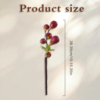 Artificial Fig Branches Set - Realistic Green, Pink, Red & Yellow Foliage for Home & Event Decor - 4 Pieces