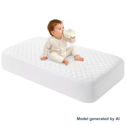 Waterproof Crib Mattress Protector 2-Pack White 28x52 +8 Inches