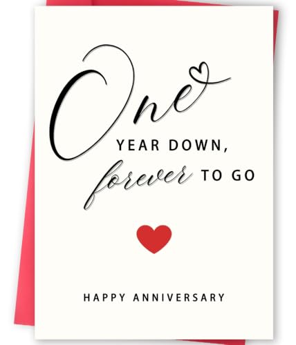 First Anniversary Card for Couples - One Year Celebration Gift Mu-392