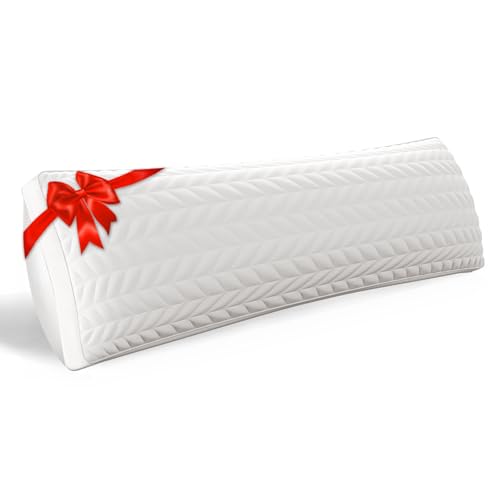 Long Body Pillow for Adults - White Firm Adjustable Memory Foam Support - Side Sleeper Bed Pillow