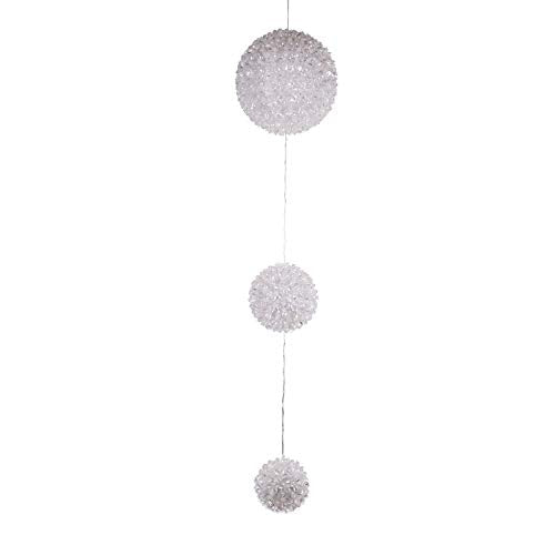 Indoor/Outdoor 3-Tier Hanging Christmas Ornament with Chasing LED Lights - White & Blue