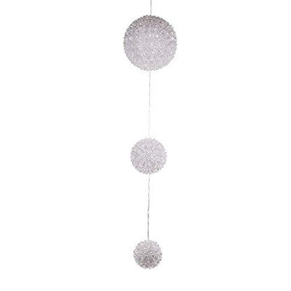 Indoor/Outdoor 3-Tier Hanging Christmas Ornament with Chasing LED Lights - White & Blue