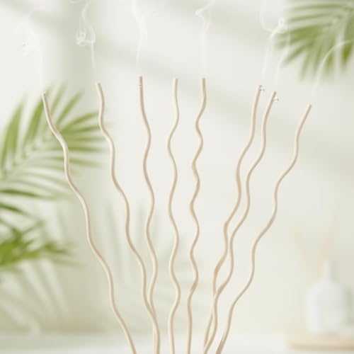 Natural Rattan Reed Diffuser Sticks - Wavy Aromatherapy Refills - Set of 10