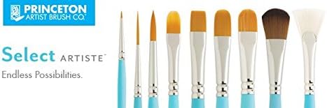 Princeton 3750L-1 Synthetic Artiste Liner Paint Brush - Size 1, Multicolor for Precision Detailing