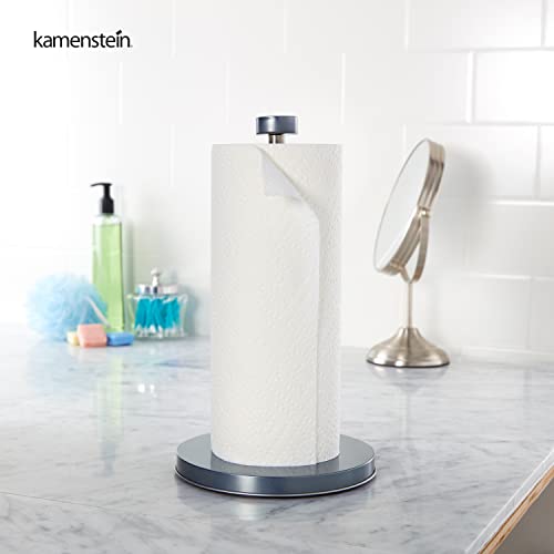 Kamenstein Perfect Tear Paper Towel Holder, 13-Inch, Bronze & 4554ASB Perfect Tear Patented Wall Mount Paper Towel Holder with Rounded Finial, 14-Inch, Silver