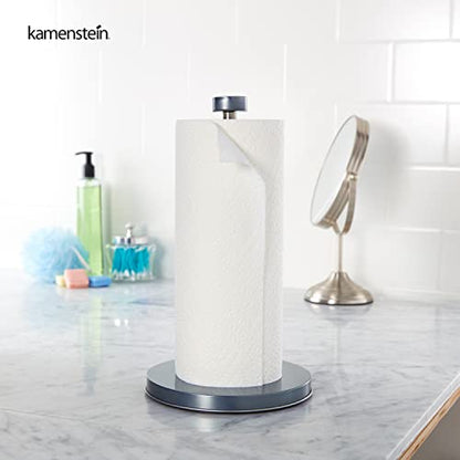 Kamenstein Perfect Tear Paper Towel Holder, 13-Inch, Bronze & 4554ASB Perfect Tear Patented Wall Mount Paper Towel Holder with Rounded Finial, 14-Inch, Silver