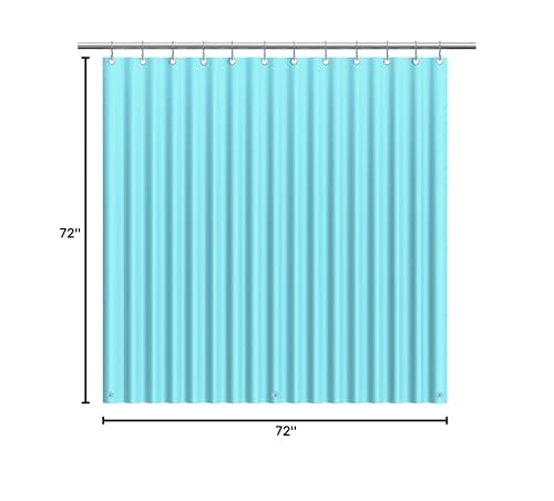 EHZNZIE Shower Curtain Liner Light Weight PEVA, Shower Liner 72x72 Inches, Waterproof, No Chemical Smell with 12 Rust Proof Metal Grommets for Bathroom Shower Curtain, Aqua