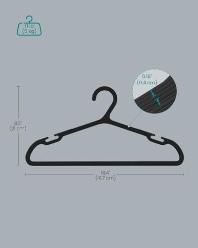 Plastic Clothes Hangers Pack of 50 with Wide Shoulder Notches