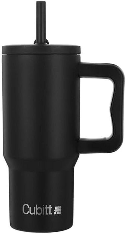 Cubitt Mini Tumbler 24 oz - Leak-Proof Insulated Design, BPA-Free with Handle & Straw | Obsidian Black