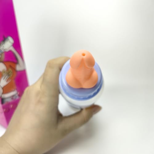 Funny Bottle with Penis Cap JJ - Bachelor Party Gag Gift, Cheeky Can Cover