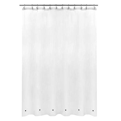Mrs Awesome Clear Orange Shower Curtain Liner with 3 Magnets, 72x72 Premium Flexible Sturdy Plastic Shower Curtain for Bathroom Lightweight & Waterproof, Clear Orange
