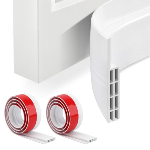 2 Pack Door Draft Stopper Under Door Seal Weather Stripping - White