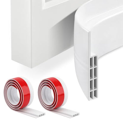 2 Pack Door Draft Stopper Under Door Seal Weather Stripping - White