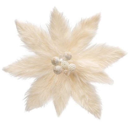 Creamy White Artificial Poinsettia Christmas Flower Picks 11.8 Inch 4-Pack