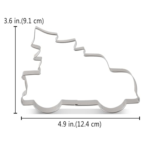 Christmas Tree Pickup Truck Cookie Cutter - Festive Baking Tool, 4.9 x 3.6 inches