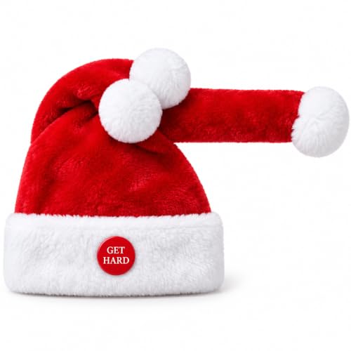 Animated Naughty Santa Hat - Funny Christmas Party Hat with Button Activation