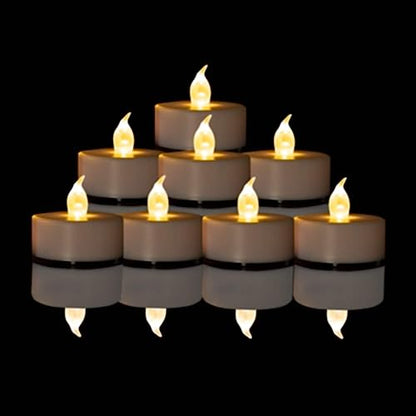 Nancia LED Flameless Tea Lights 12 Pack Warm White Battery Operated Candles