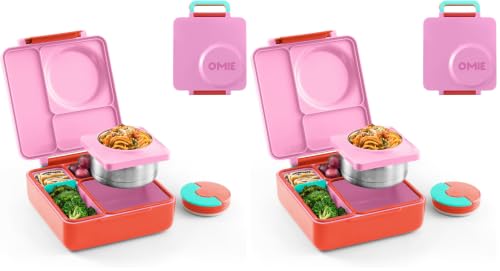 Kids Insulated Leakproof Bento Lunch Box with Food Jar - Pink Berry, 8.5 oz, Pack of 2
