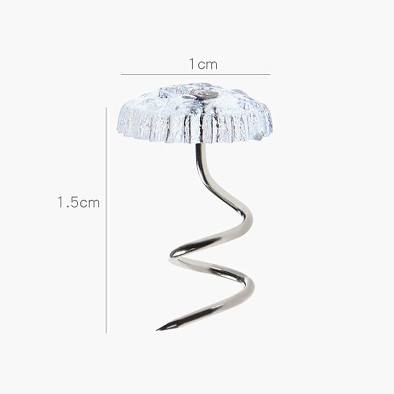 Upholstery Twist Pins 20 Pack - Clear Spiral Bedskirt Fasteners