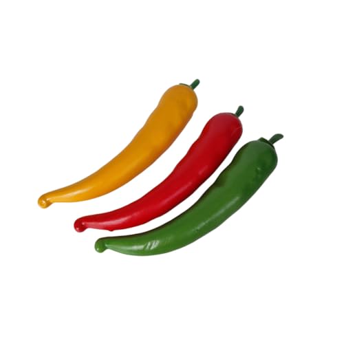 Artificial Chili Peppers Set - 6 Realistic Foam Vegetable Decorations for Kitchen & Party