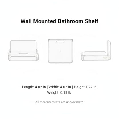 Clear Acrylic Wall Shelf - 6 x 4 Inches, Floating Wall Organizer