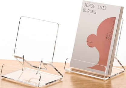 Acrylic Book Stand Display Holder for Books, Tablets, Magazines 6x9 Inch