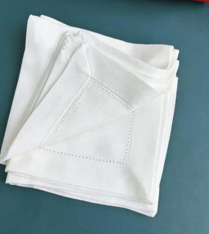 12-Pack Linen Cocktail Napkins 6x6 Inch Washable Cloth for Weddings & Parties