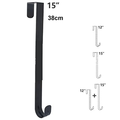 Dan&Dre Black Adjustable Wreath Door Hanger - Damage-Free Over the Door Hook