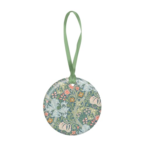 Christmas Tree Ornament Porcelain Keepsake with Fine Art Lily Design